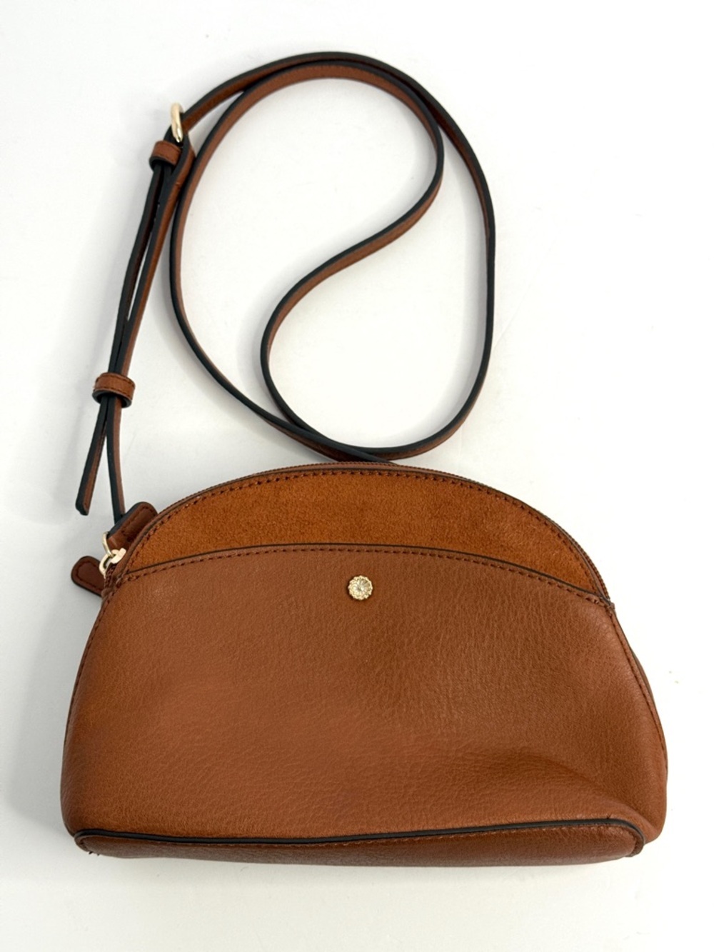 Brown Leather Crossbody Bag - Casual Everyday Shoulder Purse